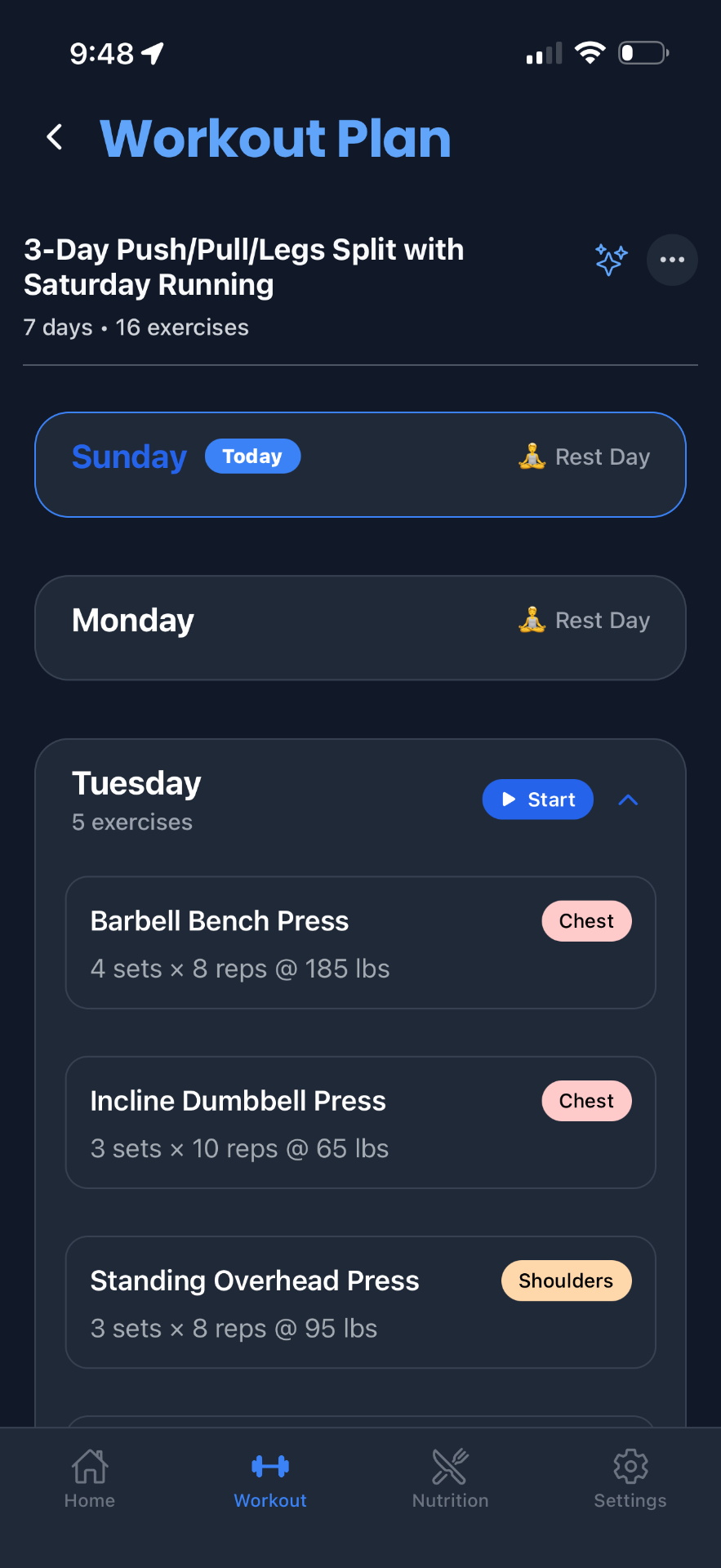 Luma training screen